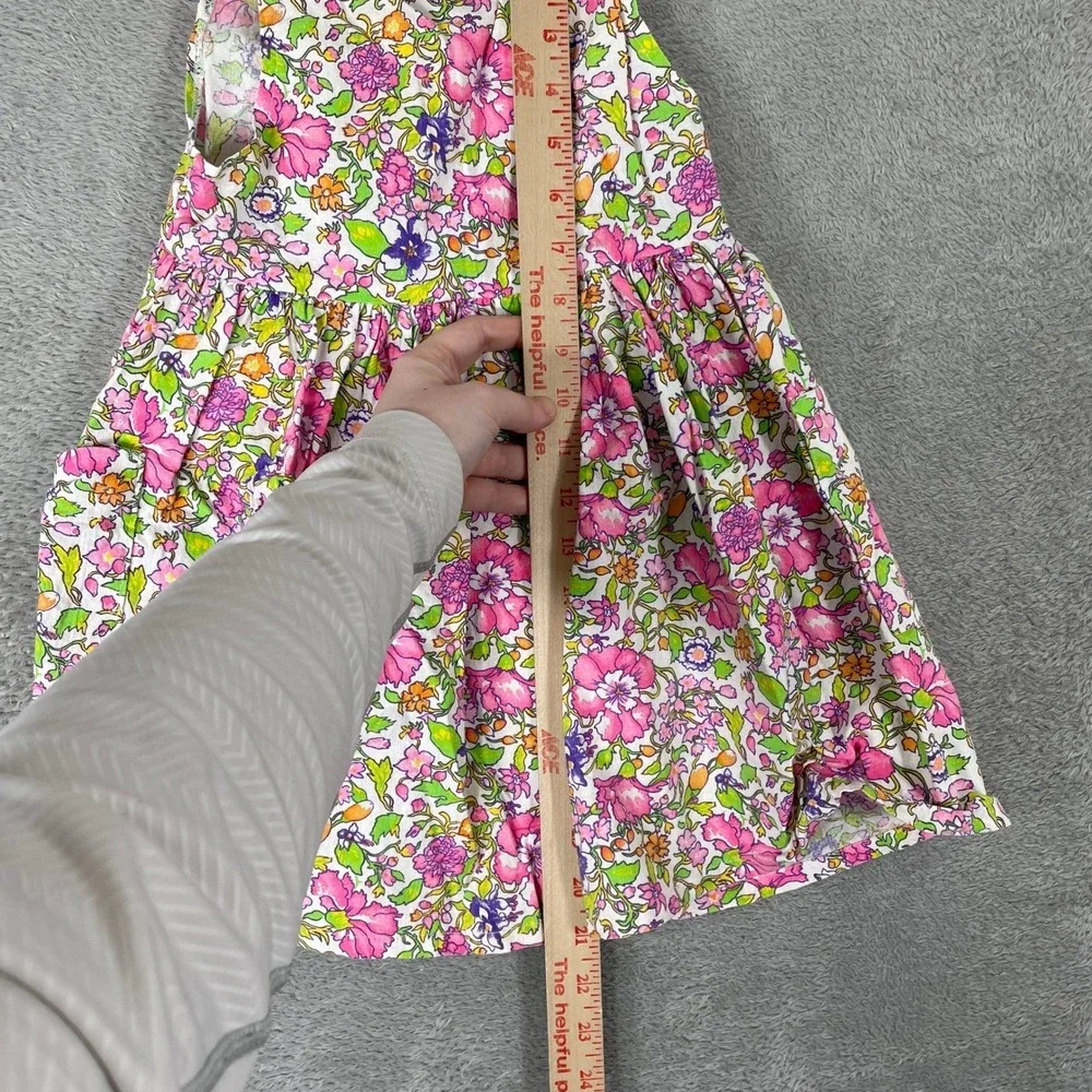 Vintage SWAT Kids Floral Dress Girls 4 Pink 90s Cotton Sleeveless Made in USA‎